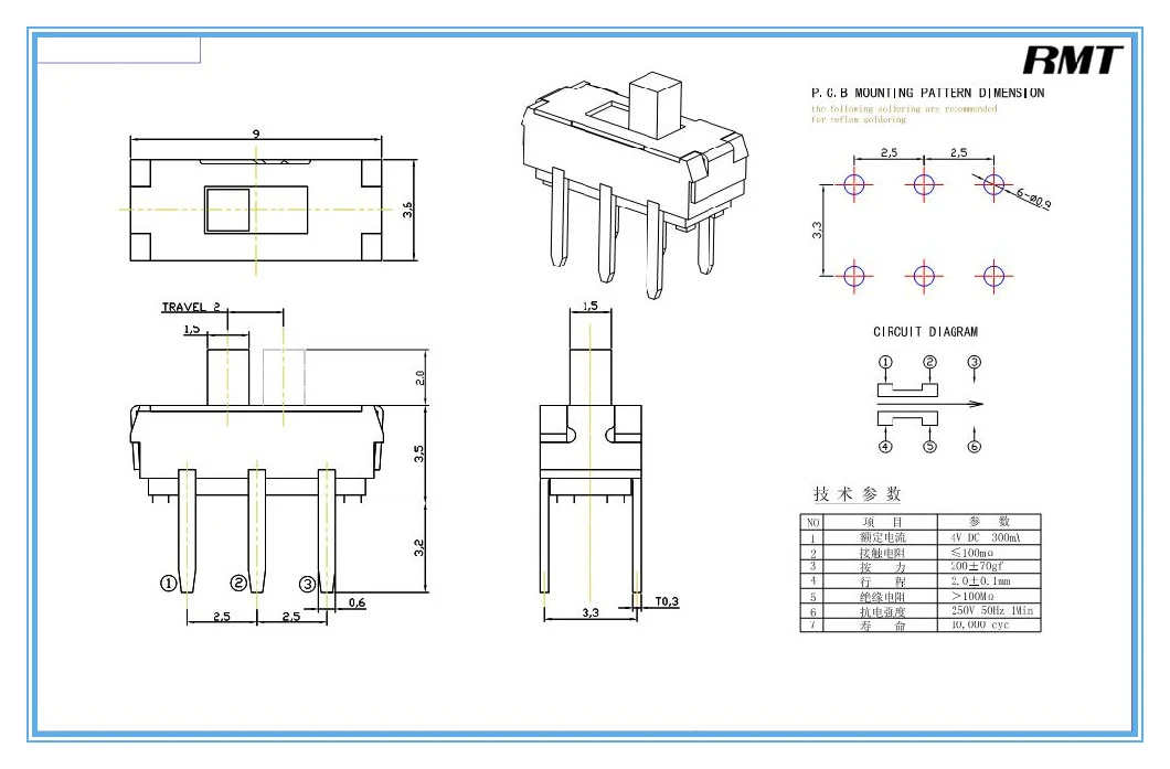 Push Button Switch Button Switch Slide Switch Ss-2235)