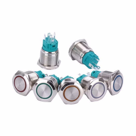 8mm、10mm、12mm、16mm、19mm、22mm、30mm、40mm防水IP67 12V LED照光式ステンレス鋼モメンタリメタルオン/オフプッシュボタンスイッチのメーカー