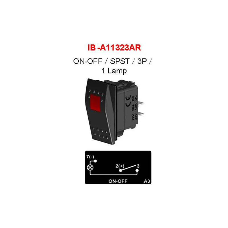 Spst オンオフ 3p A LED 照光式ボート ロッカー スイッチ